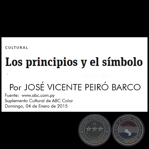 LOS PRINCIPIOS Y EL SMBOLO - Por JOS VICENTE PEIR BARCO - Domingo, 04 de Enero de 2015